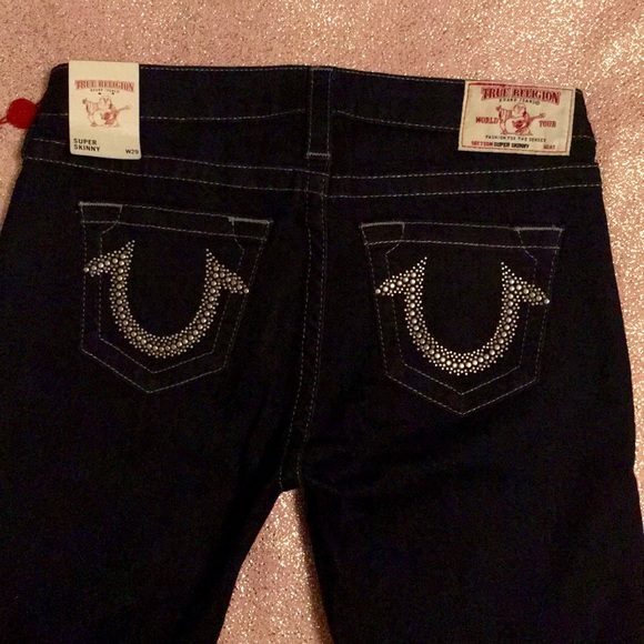 True religion Studded Pocket Super Skinny Jeans 29 - Picture 2 of 2